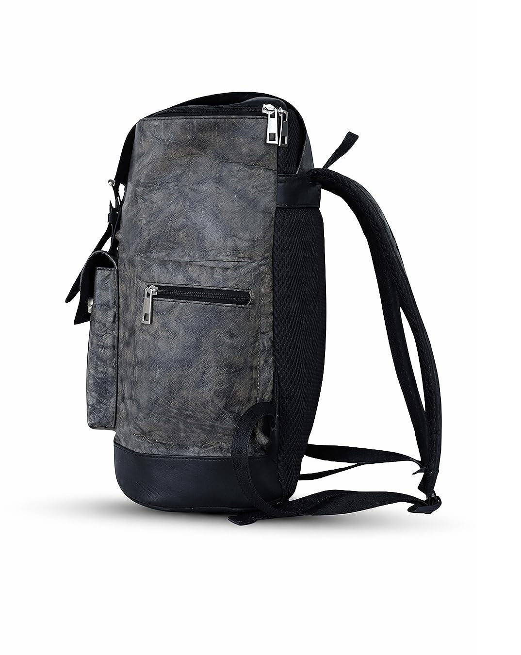 STRUTT Barcelona Leather Travel Backpack for Men & Women – Grunge Grey Laptop Backpack | 16L Capacity | Fits up to 17 Inch Laptop | Stylish Durable Backpack for Office, Travel & Daily Use