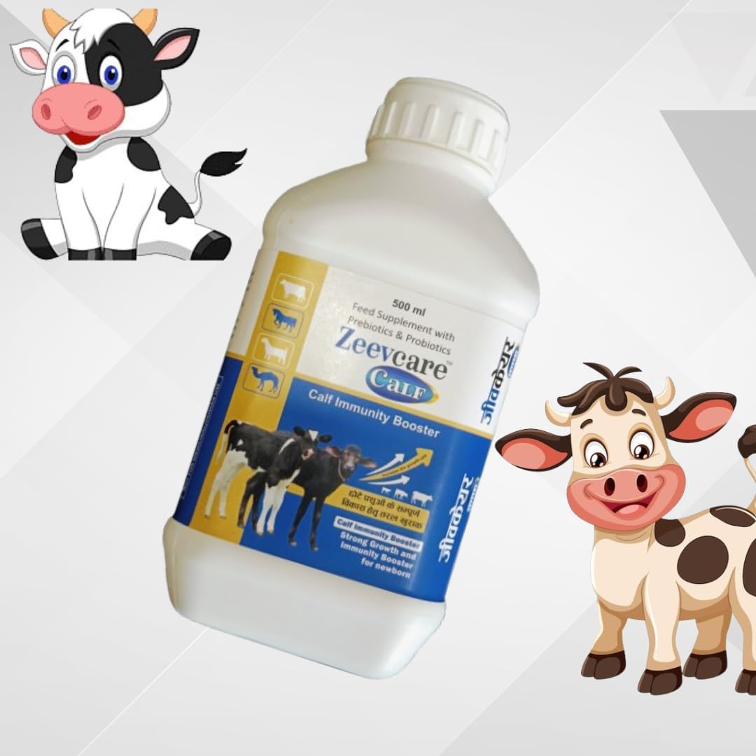 ZEEVCARE Calf Feed Supplement | Immunity Booster with Prebiotics & Probiotics | Calf Health Care | 500 ml