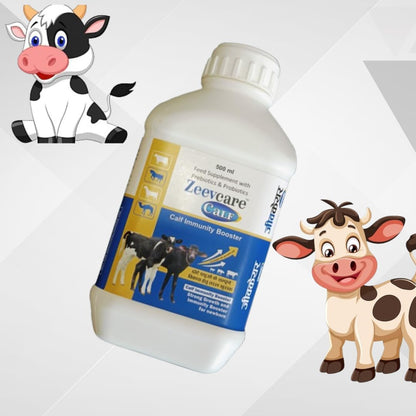 ZEEVCARE Calf Feed Supplement | Immunity Booster with Prebiotics & Probiotics | Calf Health Care | 500 ml