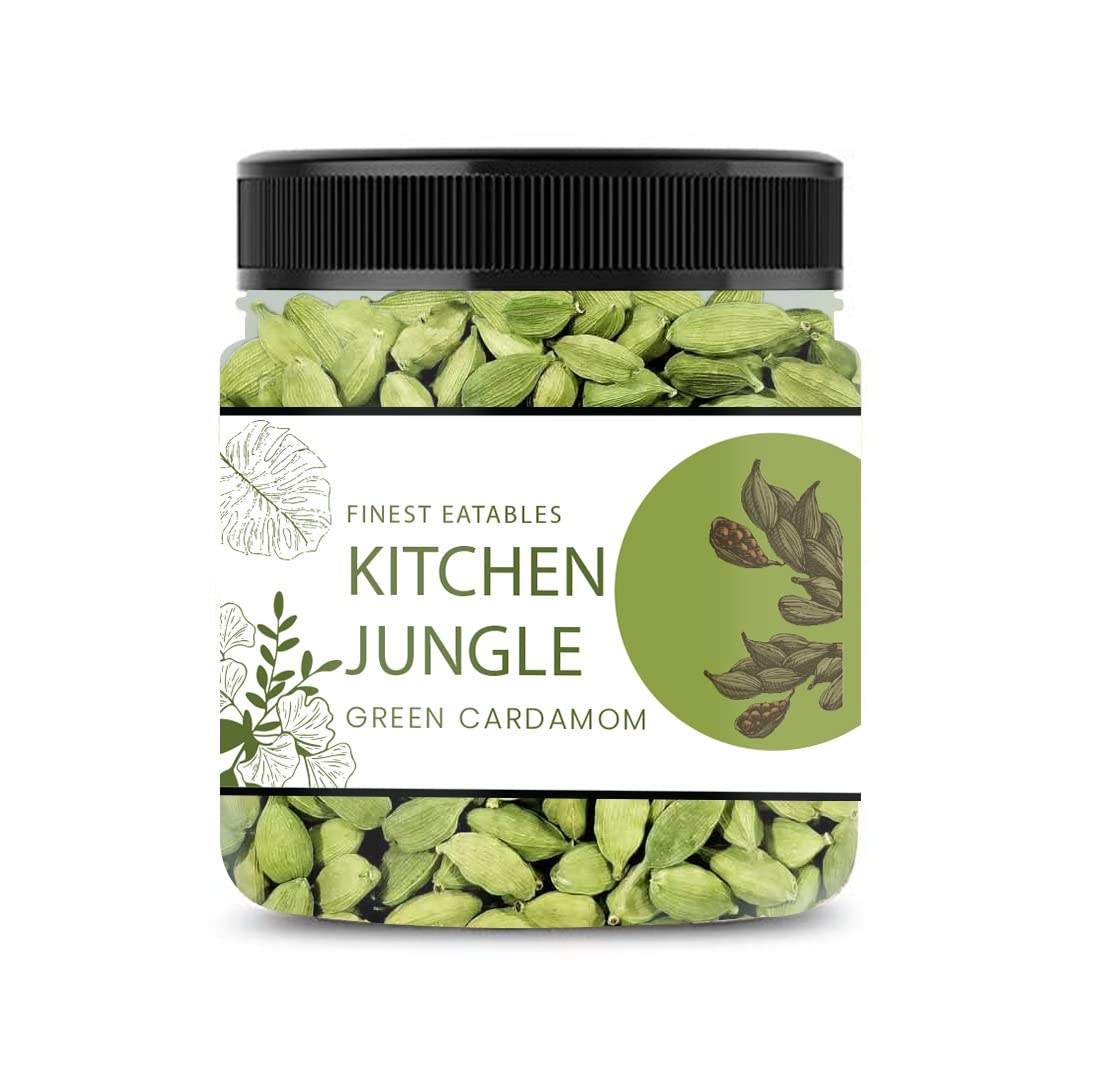 Kitchen Jungle Premium Green Cardamom (Elaichi) 100 Gm - No Artificial Colours or Preservatives | Natural Elaichi | Distinctive Flavour & Aroma