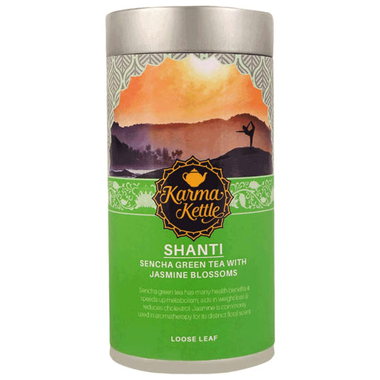 Karma Kettle Shanti- Imported Sencha Green Tea with Jasmine Blossoms, Natural Detox Tea, Weight Loss Tea, Loose Leaf 75 GMS, 75 g
