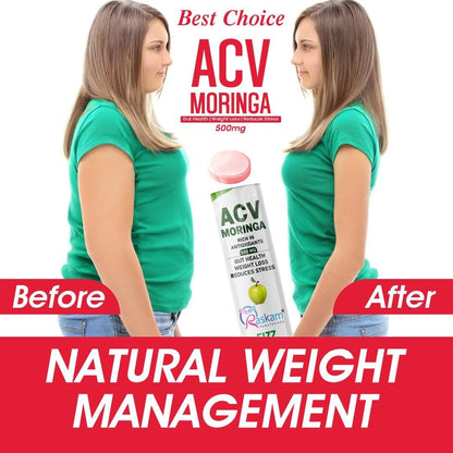ACV + Moringa 500mg Effervescent Tablets – Watermelon, 15 Tablets, No Added Sugar