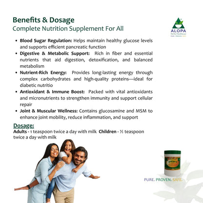 Aloprot-D Diabetic-Friendly Protein Powder, 200g, with Vitamins, Minerals, Glucosamine, for Bone Health