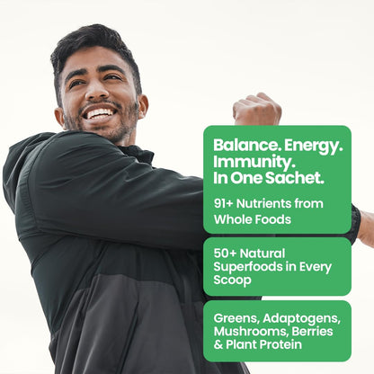 Nutrazen Complete Superfoods Blend – 30 Sachets | 50+ Superfoods | Vitamins, Minerals & Probiotics | Daily Plant-Based Nutrition | Supports Digestion, Gut Health, Detox & Immunity | Sugar-Free Supplement