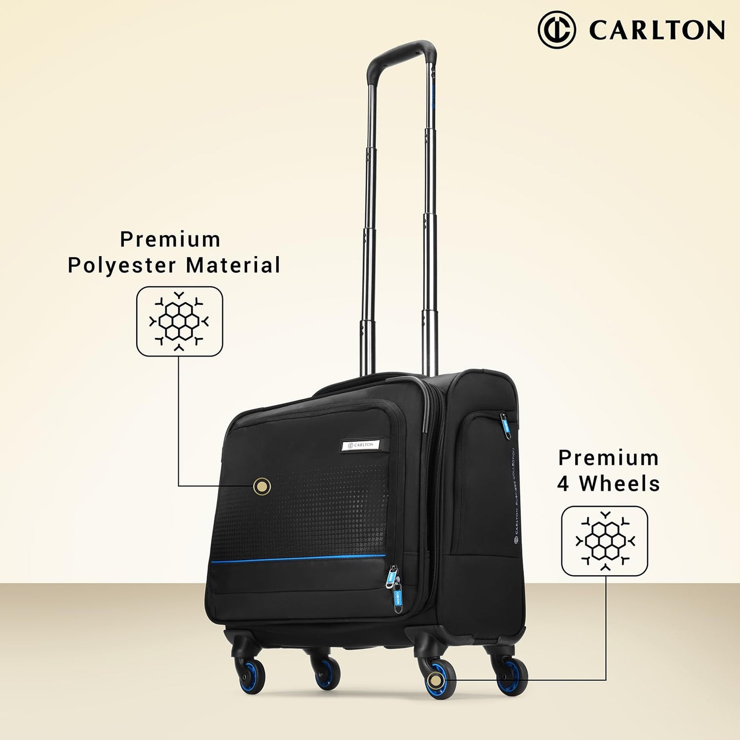Carlton West End 59 Ltrs Black Laptop Trolley Backpack