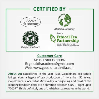 Gopaldhara Darjeeling Tea Classic Black 250gms Paper Box - FTGFOP1 High Elevation Premium Black Tea