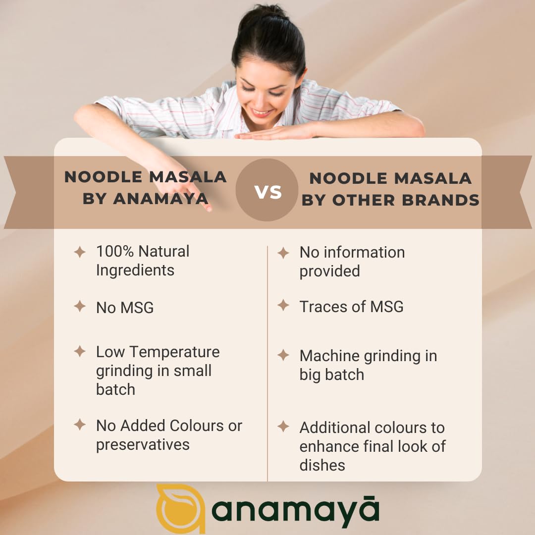 Anamaya Chowmein Masala | Desi Noodles Masala | Fried Rice Masala | Chowmin Masala Powder | Sweet and Spicy mix for desi style Chaumin | No MCG | 100 Gms | Pack of 1