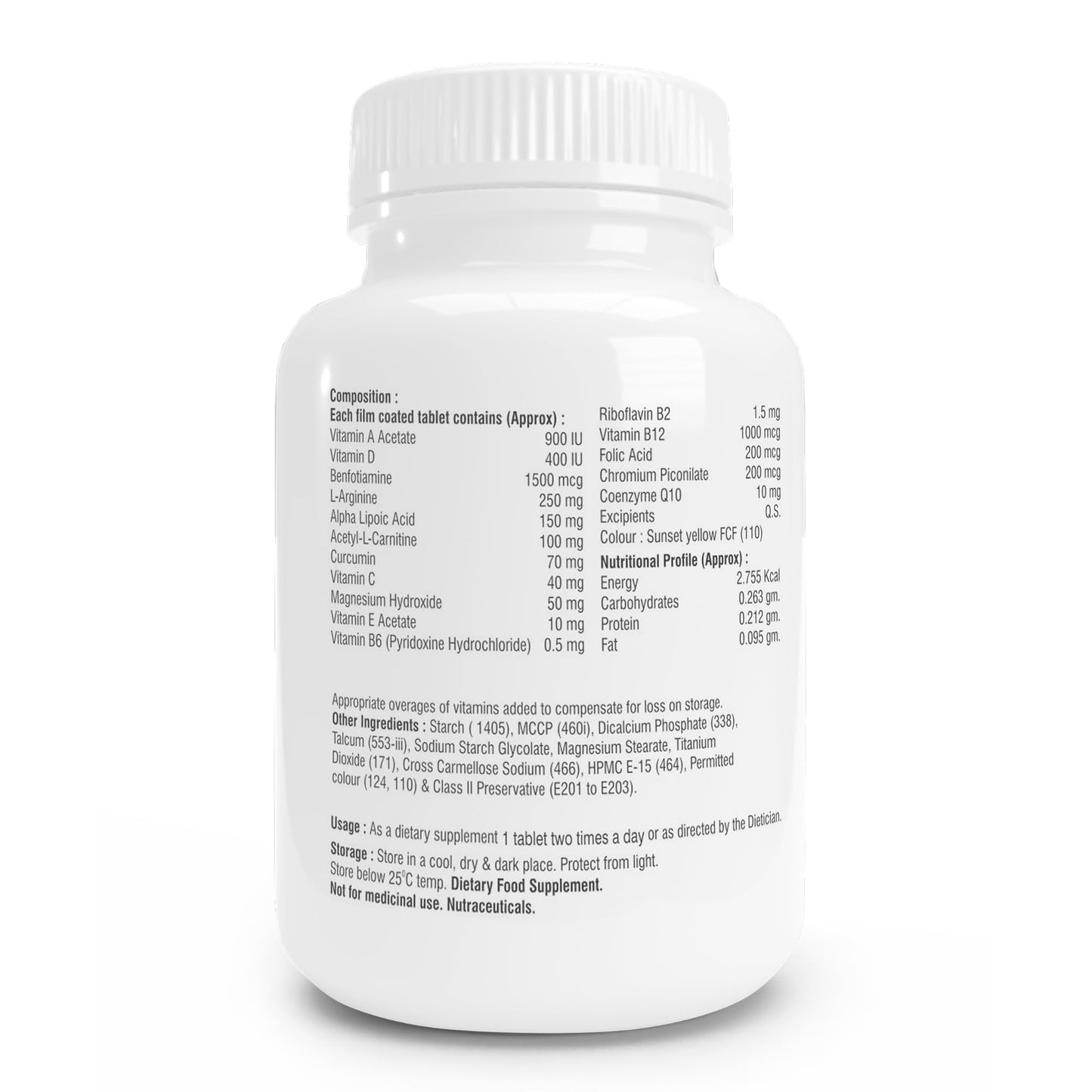 Nervocool Nerve Support Supplement, 120 Tablets, Neuropathy Pain Relief, 16 Nutrients