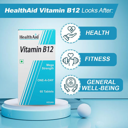 HealthAid Vitamin B12 Supplements – B12 Tablets for Men & Women | Suppo- image 3
