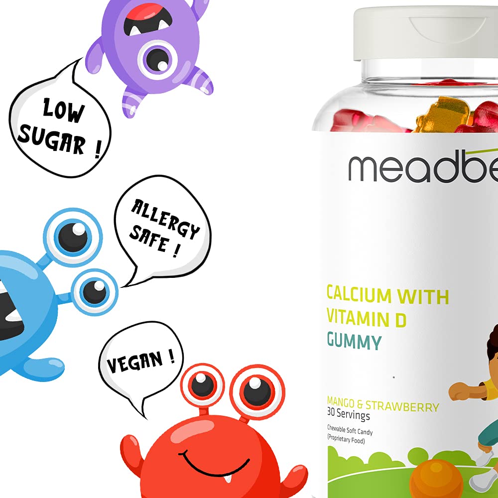 Meadbery Calcium Vitamin D Gummies For Kids For Stronger Bones And Teet- image 6