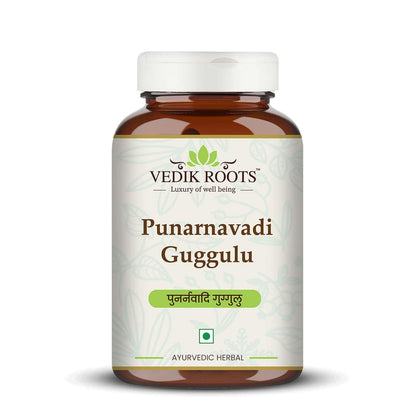 Vedikroots Punarnavadi Guggulu - Natural Diuretic | Promotes Healthy Liver & Kidney Functions | Ayurvedic Supplement for Swelling | 60 Tablets | Pack of 1