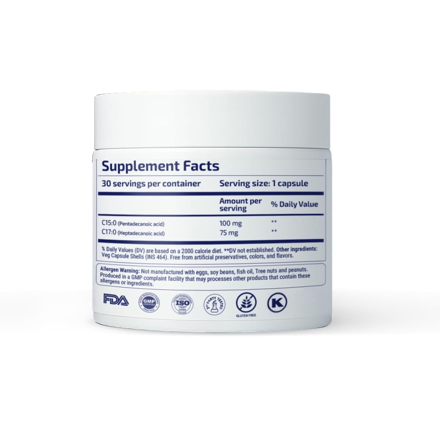 XLongevity C15:0 C17:0 Fatty Acid Supplement - 170 mg daily Pentadecanoic Acid and Heptadecanoic Acid Odd-Chain Essential, Good Fat, All Vegan, HPMC | Complements Omega-3 for Cellular Benefits, Mitochondrial Health