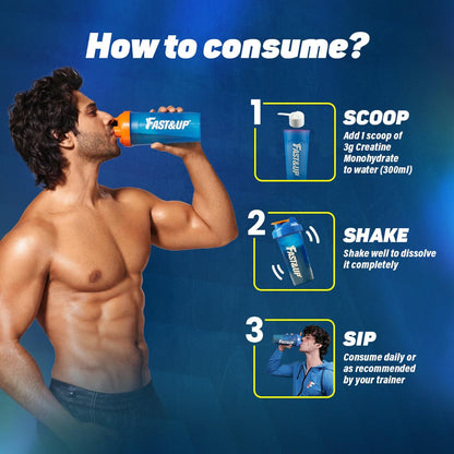 Fast&Up Creatine Monohydrate (Pack of 250g Powder, 83 Servings, Unflavo- image 2