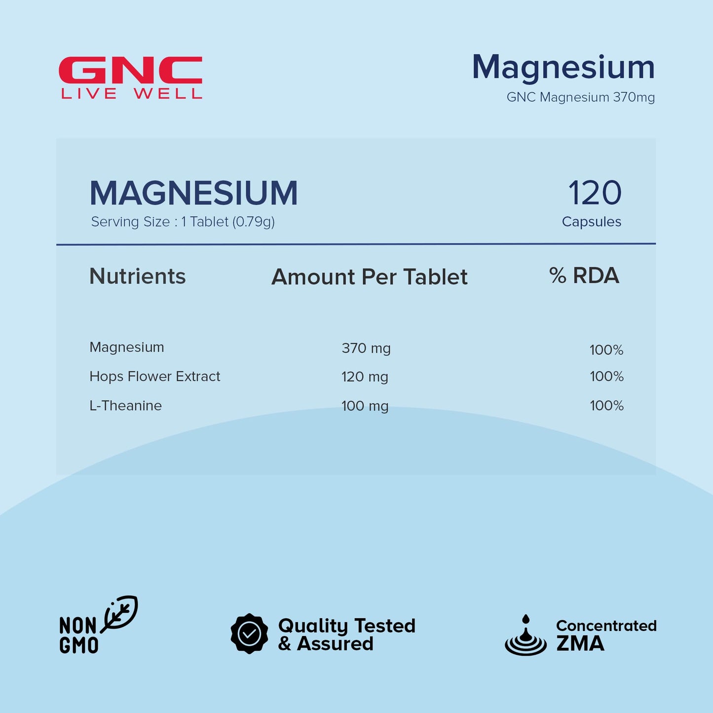 GNC Magnesium 370mg | 120 Veg Capsules | For Bone Strength, Muscle & Nerve Function, Stress Relief, Improved Sleep, Mood Elevation, Essential Mineral for Calcium Absorption & Cell Function