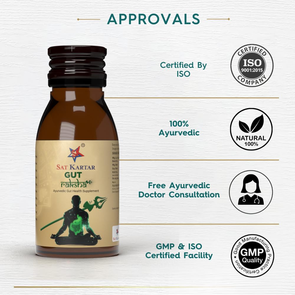 SK Gut Raksha | Ayurvedic Gut Health Supplement (5 in 1 pack) | Made In India | All in one Digestive-Care Solution | No Artificial Colors, Flavours & Sugars | Improves Gut Health