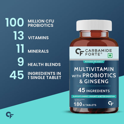 Carbamide Forte Ginseng, Antoxidants, Probiotics, Multivitamins - (60 Softgels)