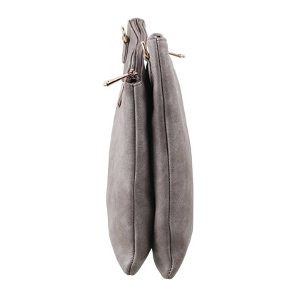 Mochi Women Grey Zip Top Sling Bag (66-7211)