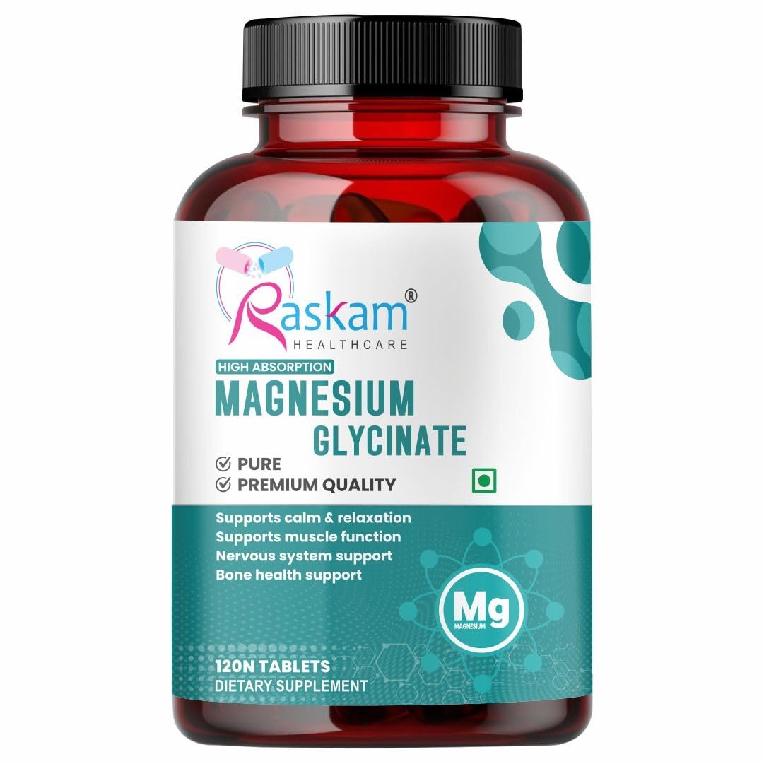 Pure Magnesium Glycinate - Maximum Strength Chelated Magnesium Supplement for Women and Men for Muscle Cramps, Sleep Support and Nerve Health- 2000mg Per Serving, 120 Vegetarian Tablets