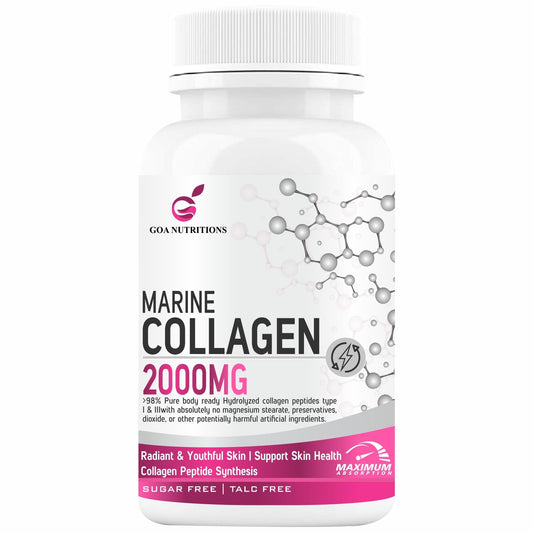 GOA NUTRITIONS Marine Collagen Powder for Skin, Hair Supplement for Men, Women w