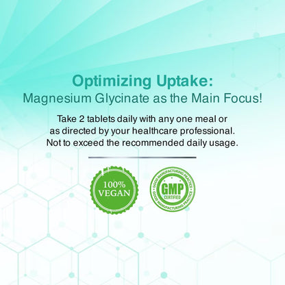 SWISSLIFE FOREVER Magnesium Glycinate Tablets | Chelated Magnesium Glycinate | Dietary Tablets with Mineral and Amino acid (Magnesium Glycinate) Help in Bone health for Men & Women (Pack of 1)