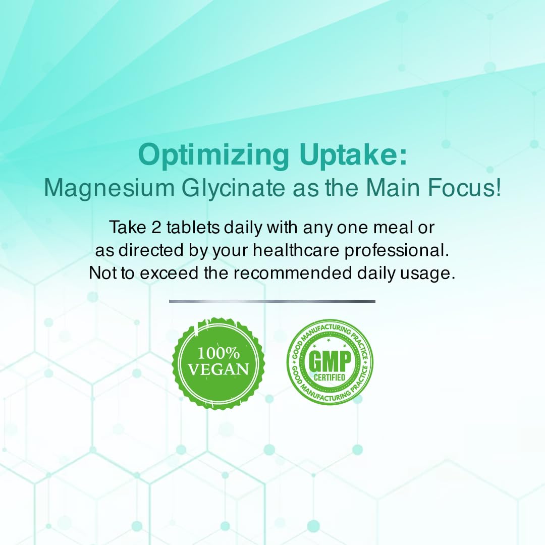 SWISSLIFE FOREVER Chelated Magnesium Glycinate | Dietary Tablets with Mineral and Amino acid (Magnesium Glycinate) Help in Bone health for Men & Women 120 Tablets (Pack of 2)