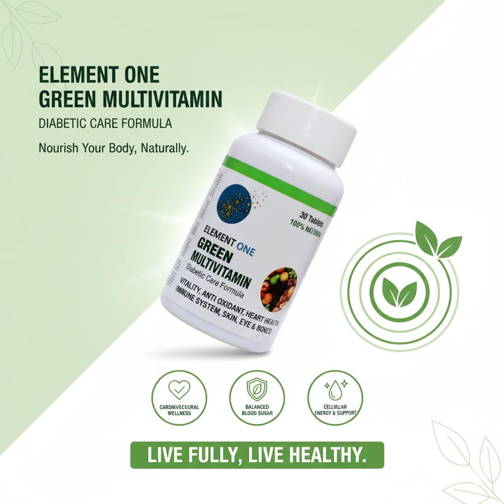 Green Multivitamin Supplement | Plant-Based Vitamins & Minerals with Antioxidant | Sugar-Free Formula | Daily Nutritional Support for Men & Women | Veg Tablets