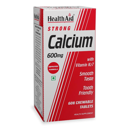 HealthAid Strong Calcium 600mg Chewable Tablets for Women & Men | Vitam- image 3