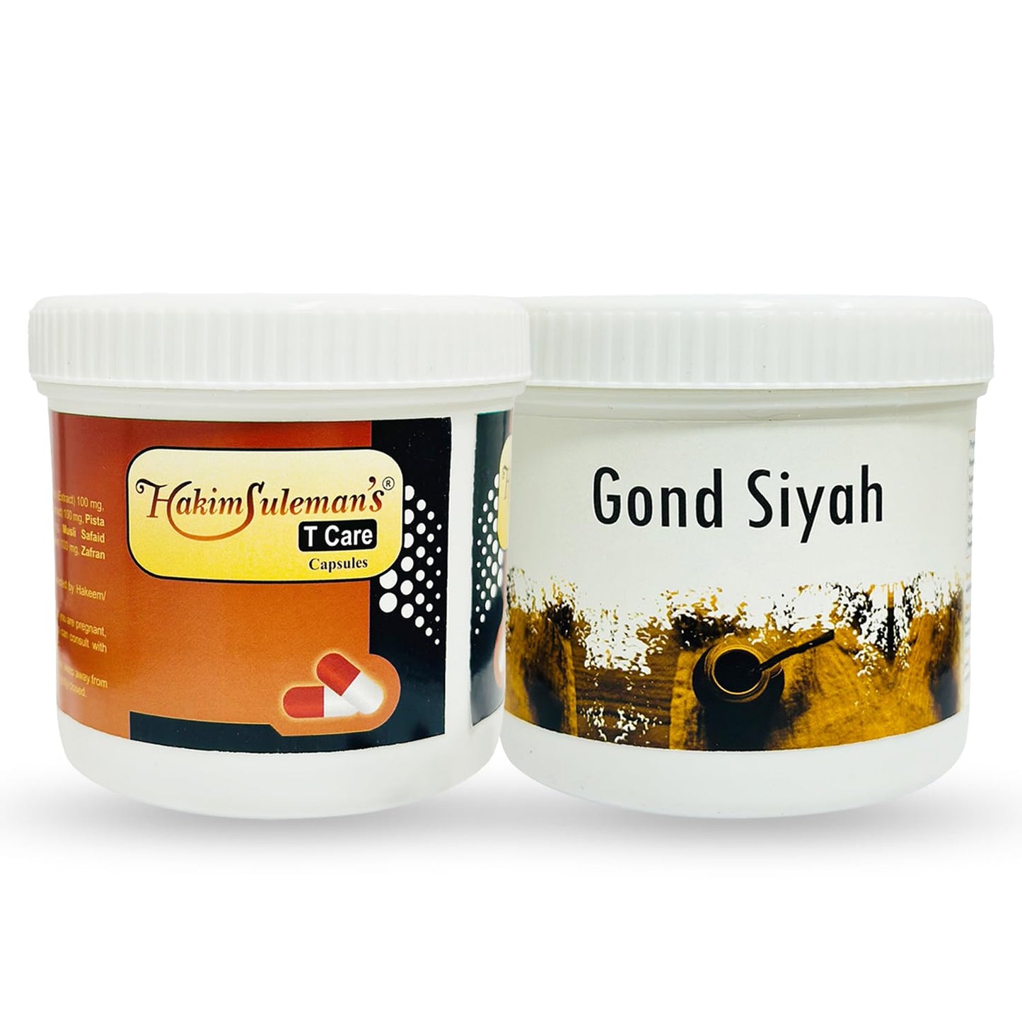 Hakim Suleman's T Care Capsule and Gond Siyah Raw Combo Pack | Daily Herbal Essentials | Convenient Wellness Duo