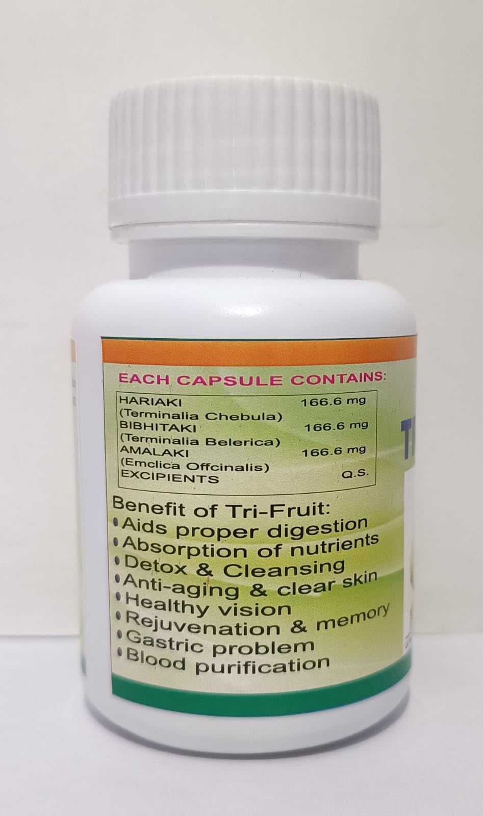 NAVEENYA KAYA HEALTHCARE Triphala Capsule (Tri Fruits) - Herbal Supplement for Blood Purification and Digestion