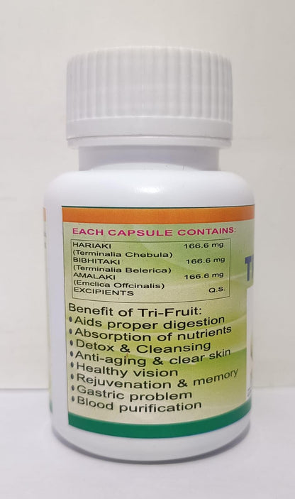 NAVEENYA KAYA HEALTHCARE Triphala Capsule (Tri Fruits) - Herbal Supplement for Blood Purification and Digestion