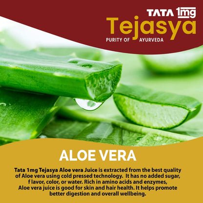 Tata 1mg Tejasya Aloevera Juice Hydrates Skin, Maintains Blood Sugar Levels, Promotes Digestion (Pack of 1)