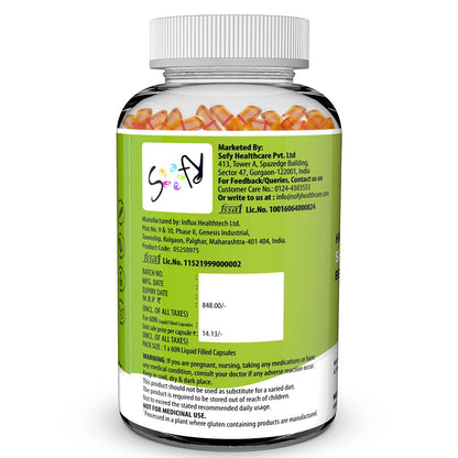 NATURYZ Himalayan Sea Buckthorn Berry Oil Triple Strength 1120mg | Liquid fill Technology for High Absorption & Bioavailability | Full Spectrum Cold-Pressed Vegetarian Omega 7 + Omega 3-6-9 | Skin Glow, Immunity & Gut Health Supplement | Gentler on Stomac