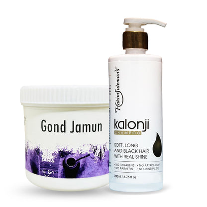 Hakim Suleman's Gond Jamun and Kalonji Shampoo Combo Pack | Herbal Wellness & Hair Care Duo | Everyday Care Essentials