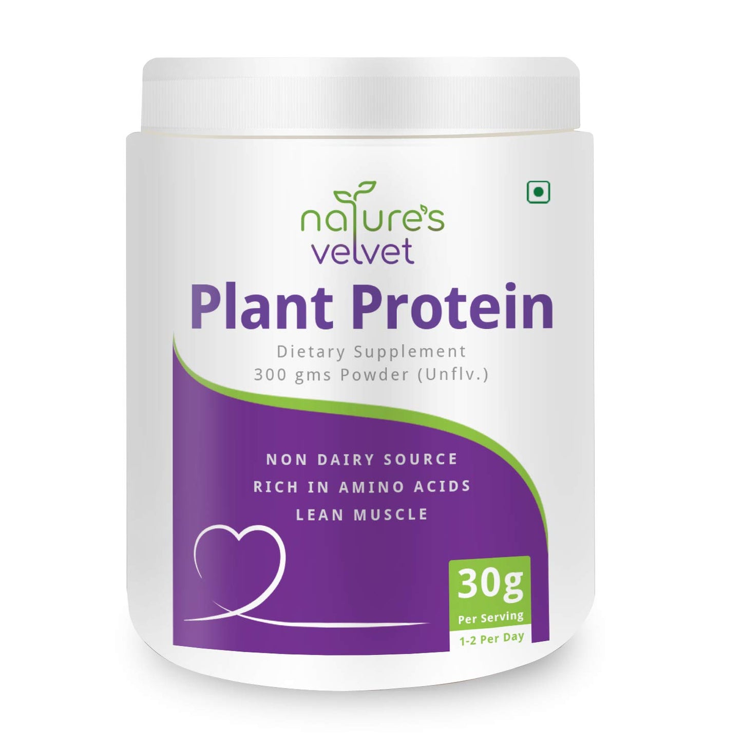 Nature's Velvet Plant Protein, Rich in BCAAs, 300gms -Pack of 1