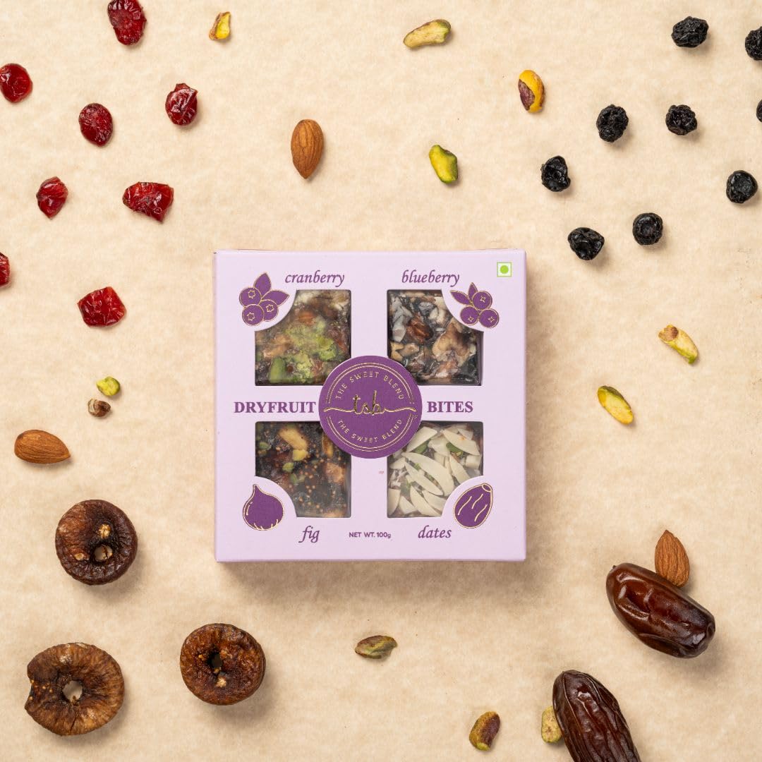 THE SWEET BLEND 6-in-1 Gift Hamper | Soan Papdi (300 g), Farali Chivda (200 g), Mysore Pak (250 g), Dry Fruit Bites, All-Flavor Crunch & Rose Kaju Katli | Assorted Mithai & Snacks Box | Raksha Bandh