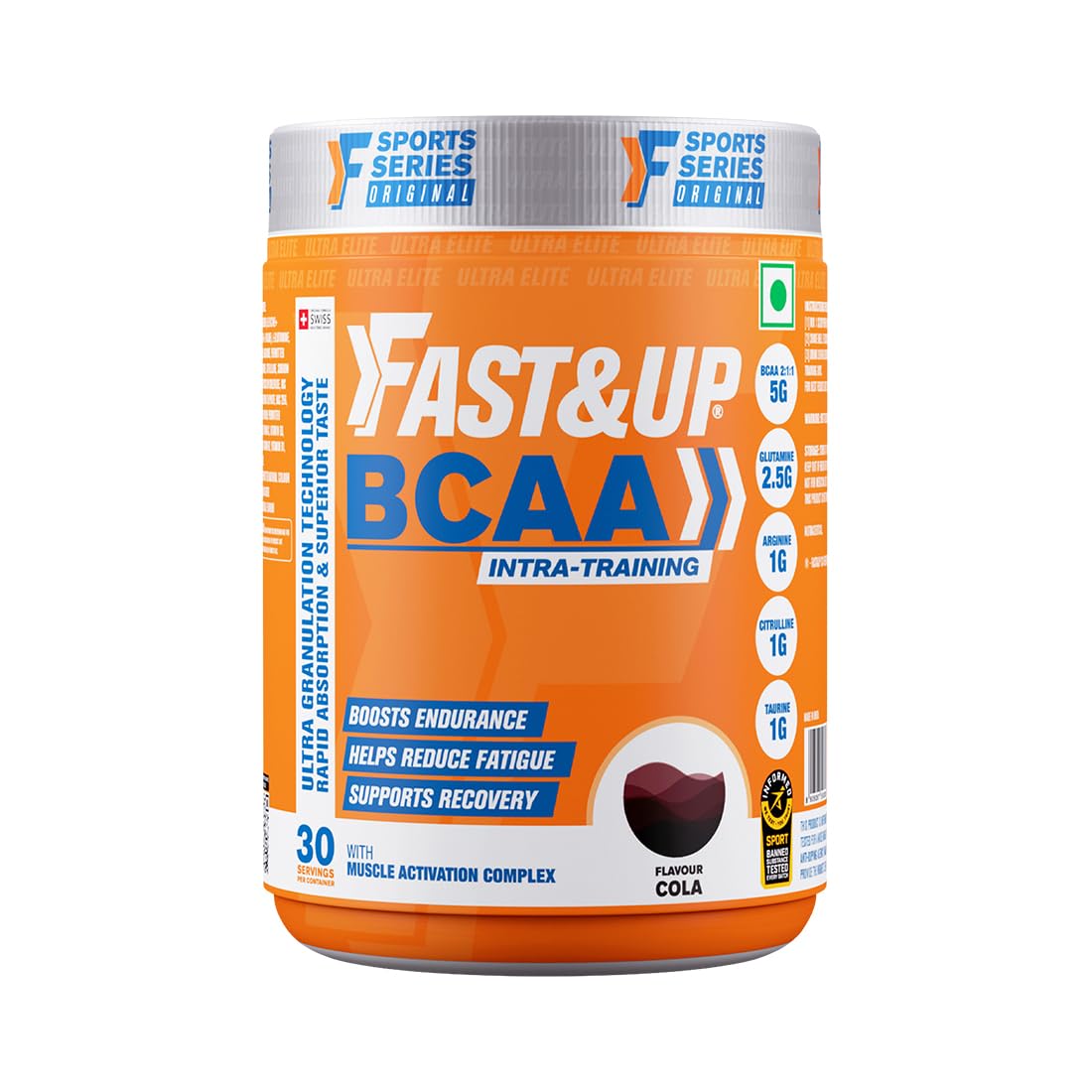 Fast&Up BCAA Advanced - 450 Gms, 30 Servings, (Cola Flavour)