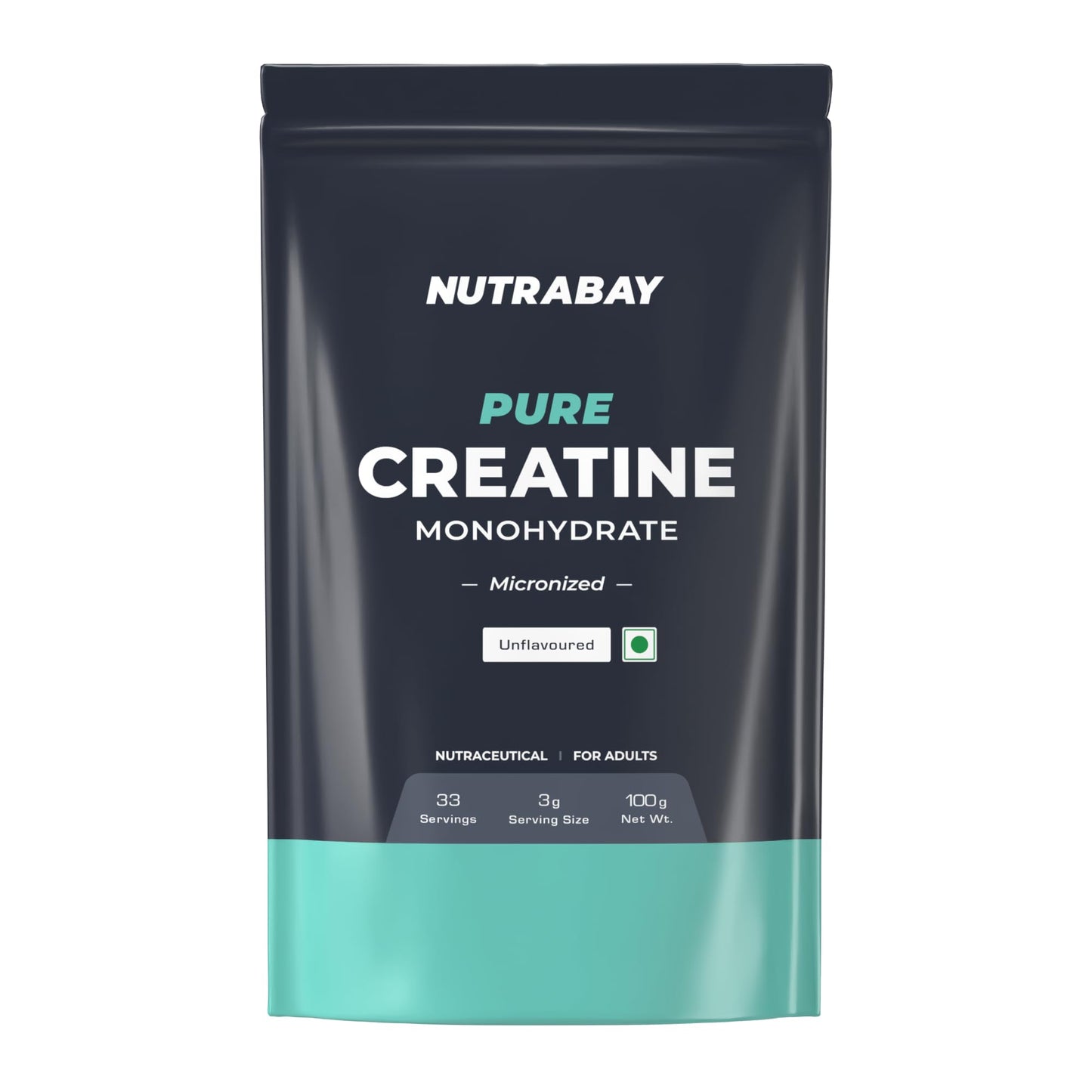 Nutrabay Pure Micronised Creatine Monohydrate Powder 3000 mg/Serving – Pre/Post Workout Supplement for Muscle Gain & Recovery |33 Servings – 100g, Unflavoured | Trustified Certified | 100% Authentic