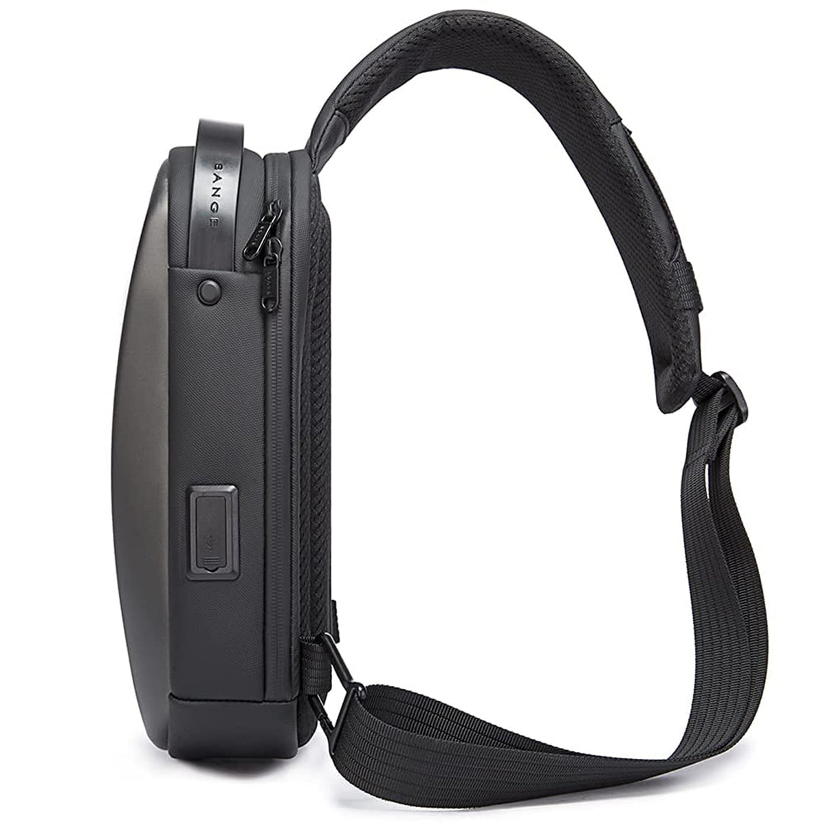 Red Lemon BANGE Waterproof TPU Unisex Travel Crossbody Sling Bag Chest Pack with USB charging (Grey)