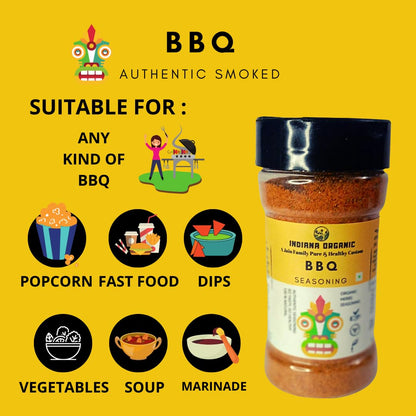 Indiana Organic BBQ - Authentic Smoked Seasoning - 100 g (No Onion and Garlic)