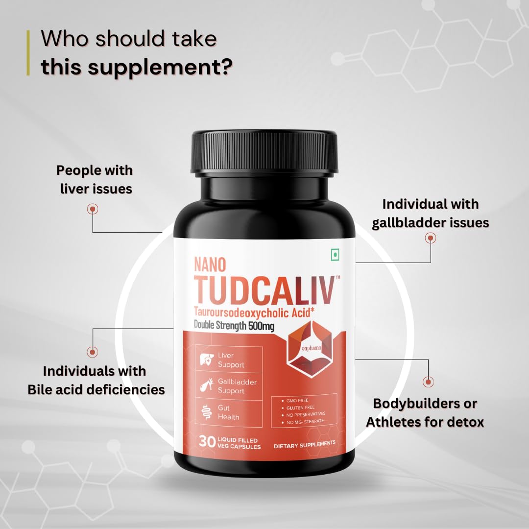 Onpharno TUDCA Liver Supplement | Liver & Gallbladder Support | Enhances Detoxification, Promotes Healthy Bile Flow & Digestion | 500mg – 30 Vegan Capsules