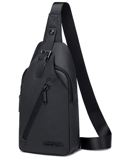 Arctic Hunter Slim Sling Bag for Men Crossbody Pack Chest Bag for Upto 8-inch iPad Small with Earphone Port Water-resistant One Shoulder Side Pouch Mobile Passport Bag for Travel Daypack Office,Black