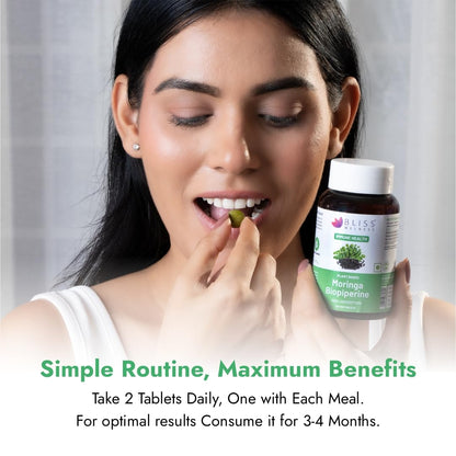 Bliss Welness Moringa Biopiperine 1000 Mg Superfood, Pure Moringa Fruit- image 5