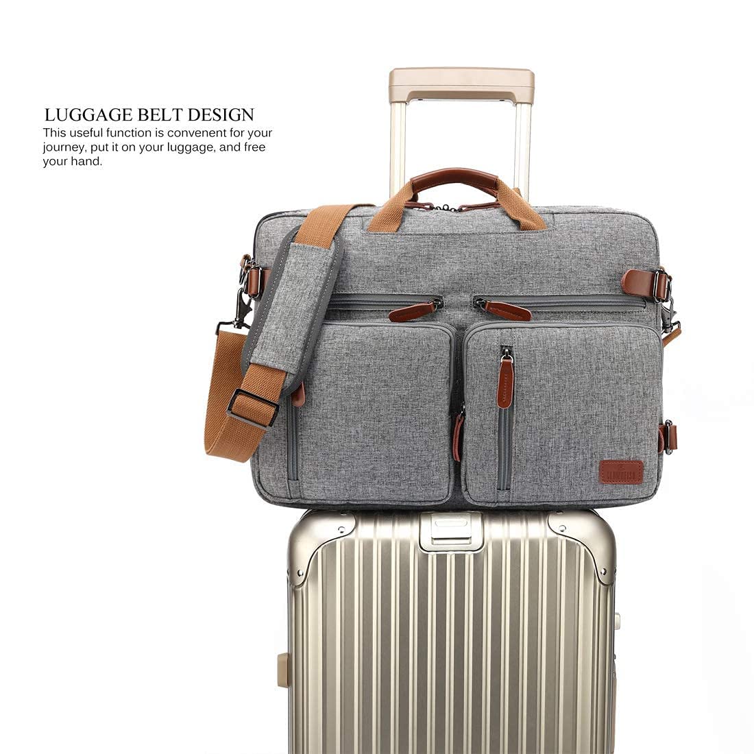 THE CLOWNFISH Unisex-Adult Convertible Laptop Briefcase Backpack With G- image 4