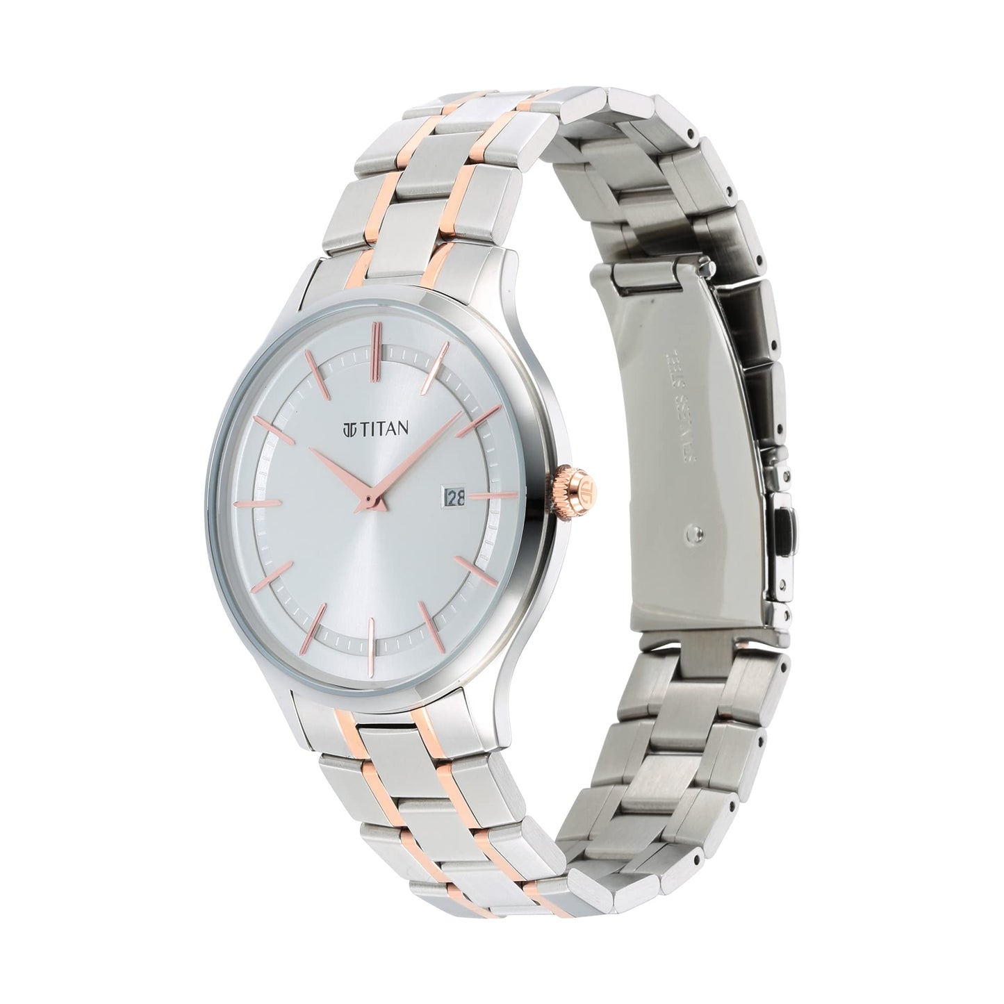 Titan Classique Slimline Silver Dial Analog with Date Stainless Steel S- image 3