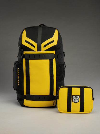 The Souled Store Bumblebee: Tactical Autobot Backpacks | Premium Padded Laptop Bag with Multi-Utility Pockets | Transformers Edition Unisex Travel Rucksack for Men & Women – Stealth Yellow & Black