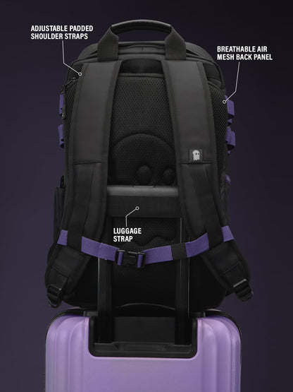 The Souled Store Marvel Black Panther: Tactical Backpack | 22L Laptop Bag (Fits 16 Inch) | Water-Resistant Polyester with Reflective Badge & Luggage Strap