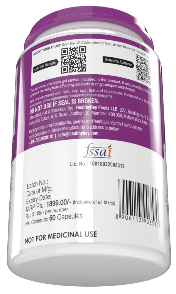HealthyHey Nutrition Alpha Lipoic Acid 60 capsules & Magnesium Glycinate 120 capsules