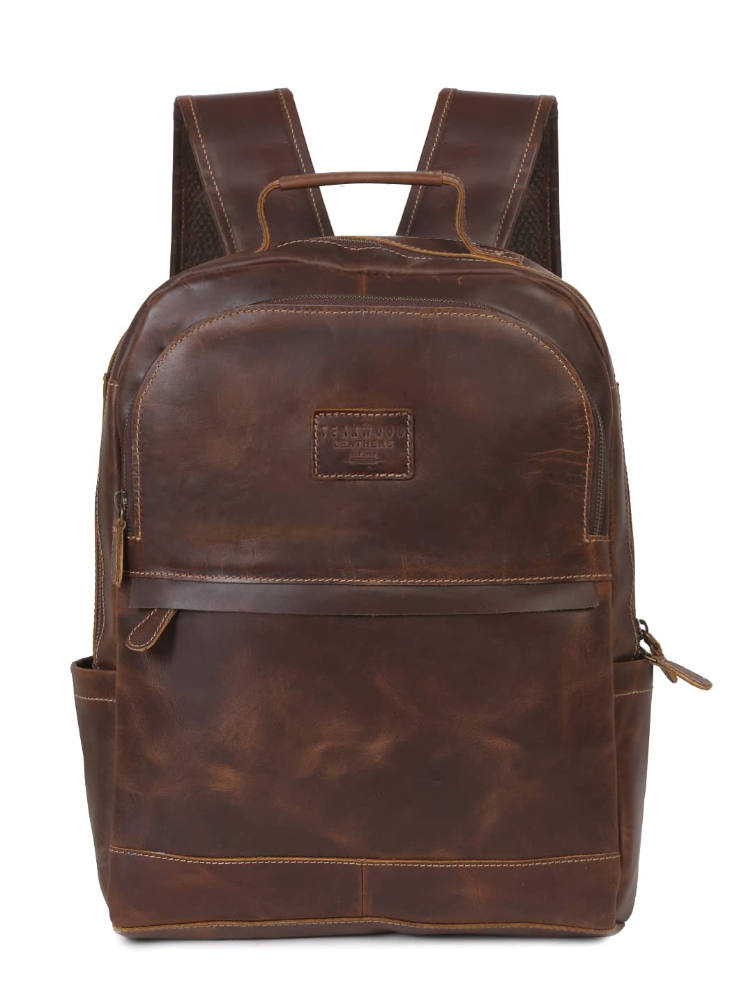TEAKWOOD LEATHERS Travel College Laptop Backpack Men Women -Brown