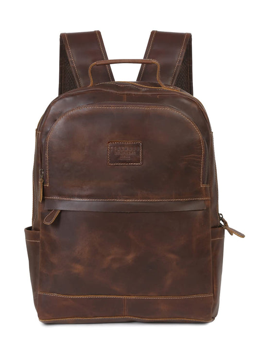 TEAKWOOD LEATHERS Travel College Laptop Backpack Men Women -Brown