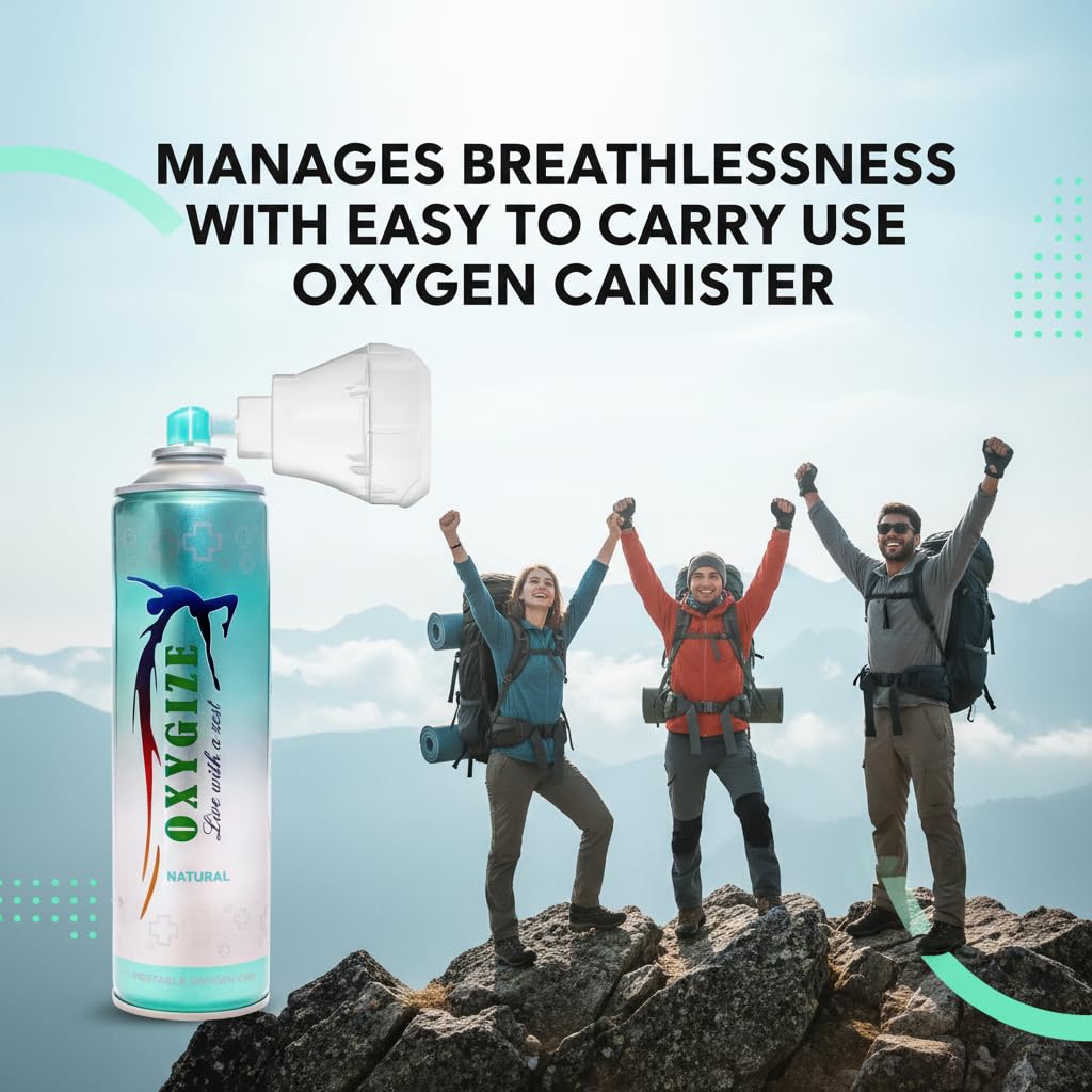 Oxygize Portable High Purity 10l Oxygen Can Fresh Breathing Medical Oxygen Cylinder With Mask Use For Health Care Supplement, Outdoor Sports, Trekking And Hiking Canister, Home First Aid Kit (4)